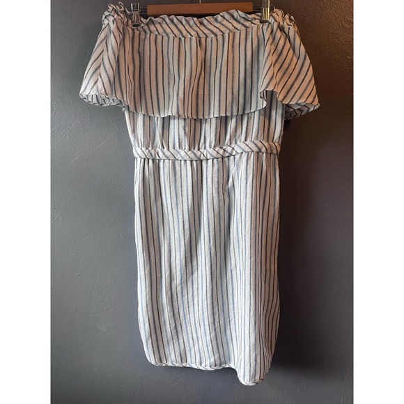 BCBG Maxazria Striped Ruffle Off Shoulder Dress XS - Picture 8 of 8